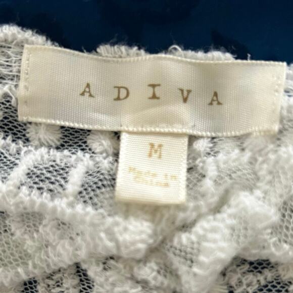 Adiva Women 3/4 Sleeve Cotton Duster Kimono Cover Up Boho Swim White Size Medium - Picture 4 of 7